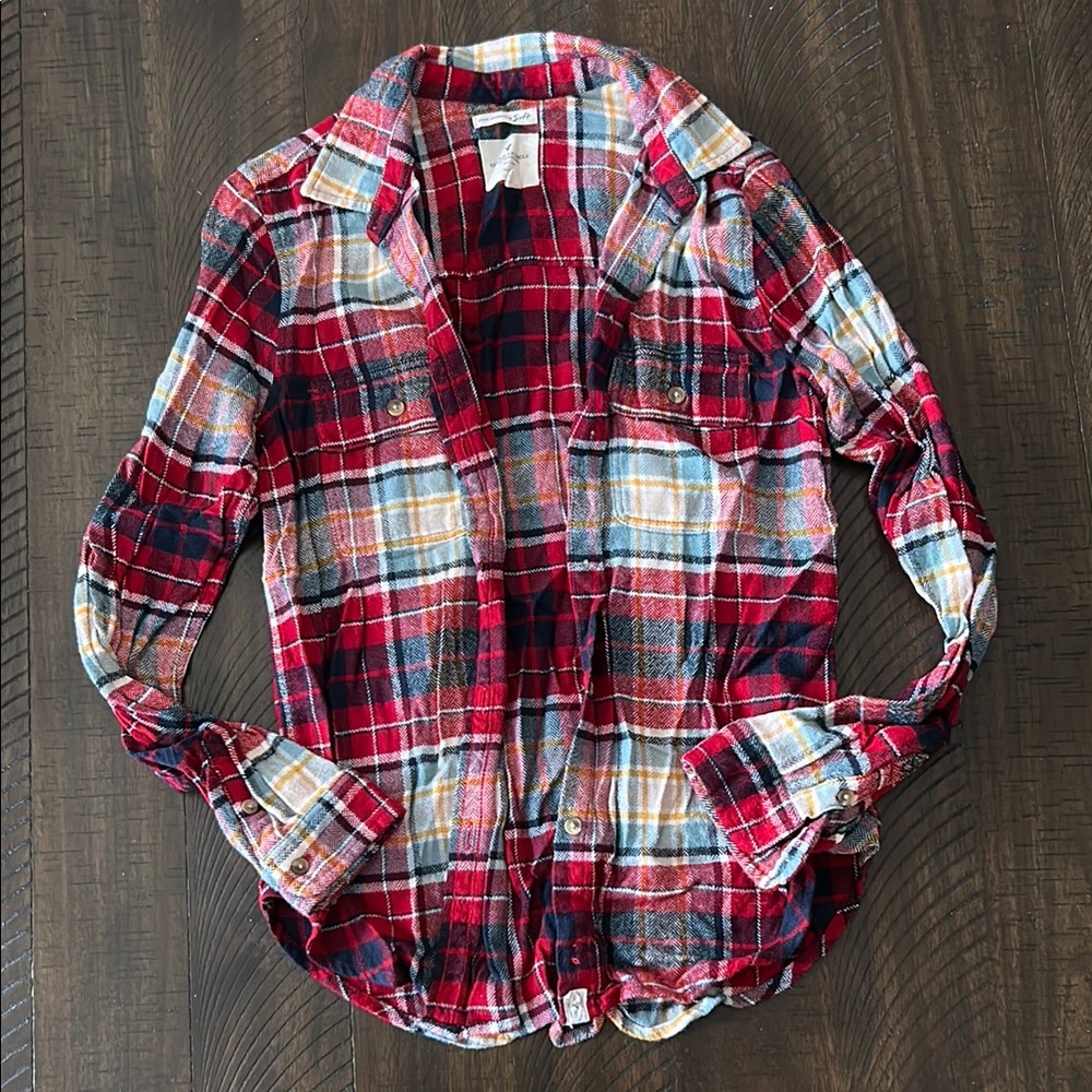 AE Plaid Shirt S (Red)